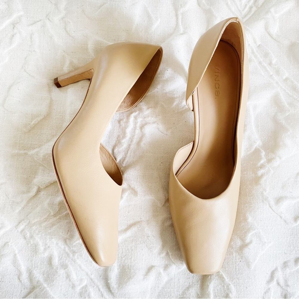 Vince Tiana Point-Toe Leather Pumps Size 7.5